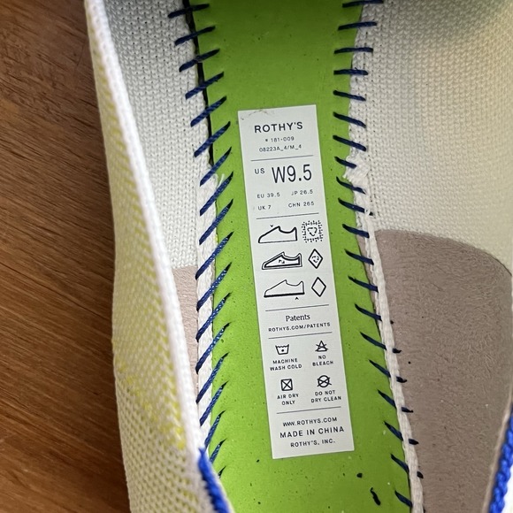 Rothy's The Ballet Flat Chartreuse Green Knit Bow Flats Women's 9.5 Twee Spring - Picture 3 of 7